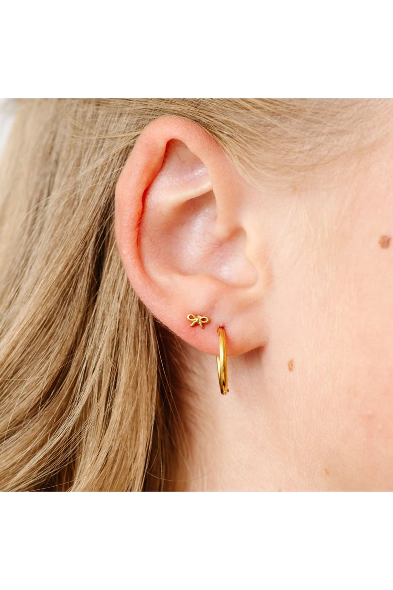 Mini Bow Stud Earrings, Alternate, color, Gold