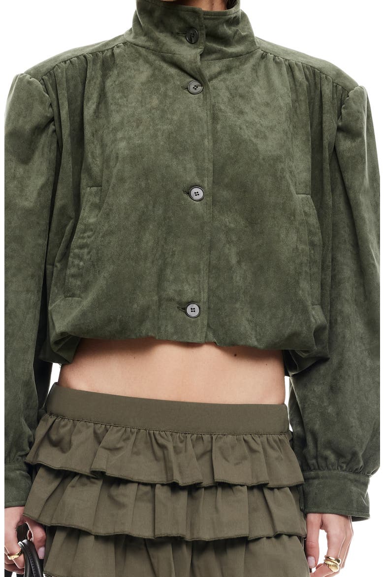 Luminous Faux Suede Jacket, Alternate, color, SAFARI