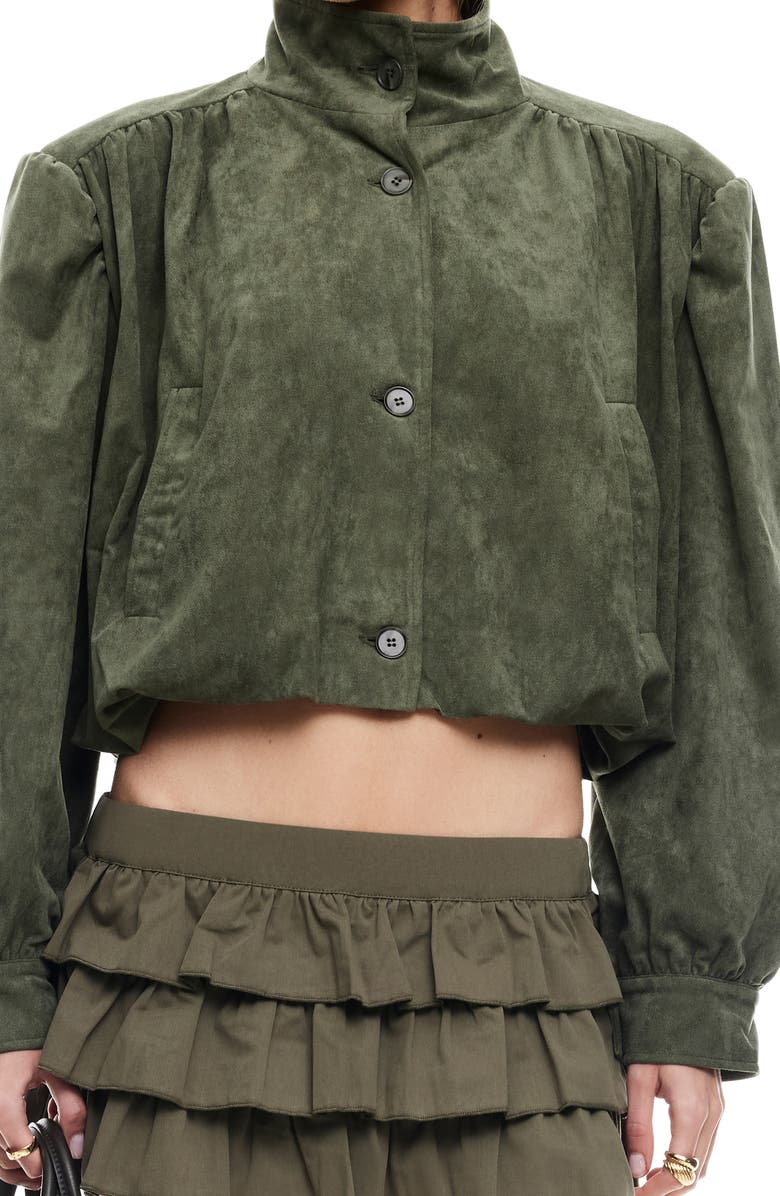 LIONESS Luminous Faux Suede Jacket, Alternate, color, Safari