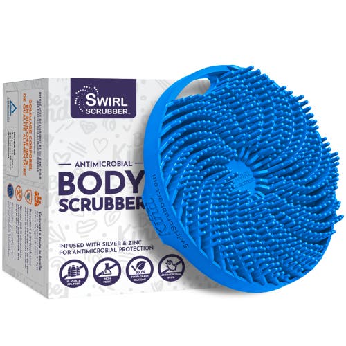 Swirl Scrubber Antimicrobial Silicone Body Scrubber In Multi