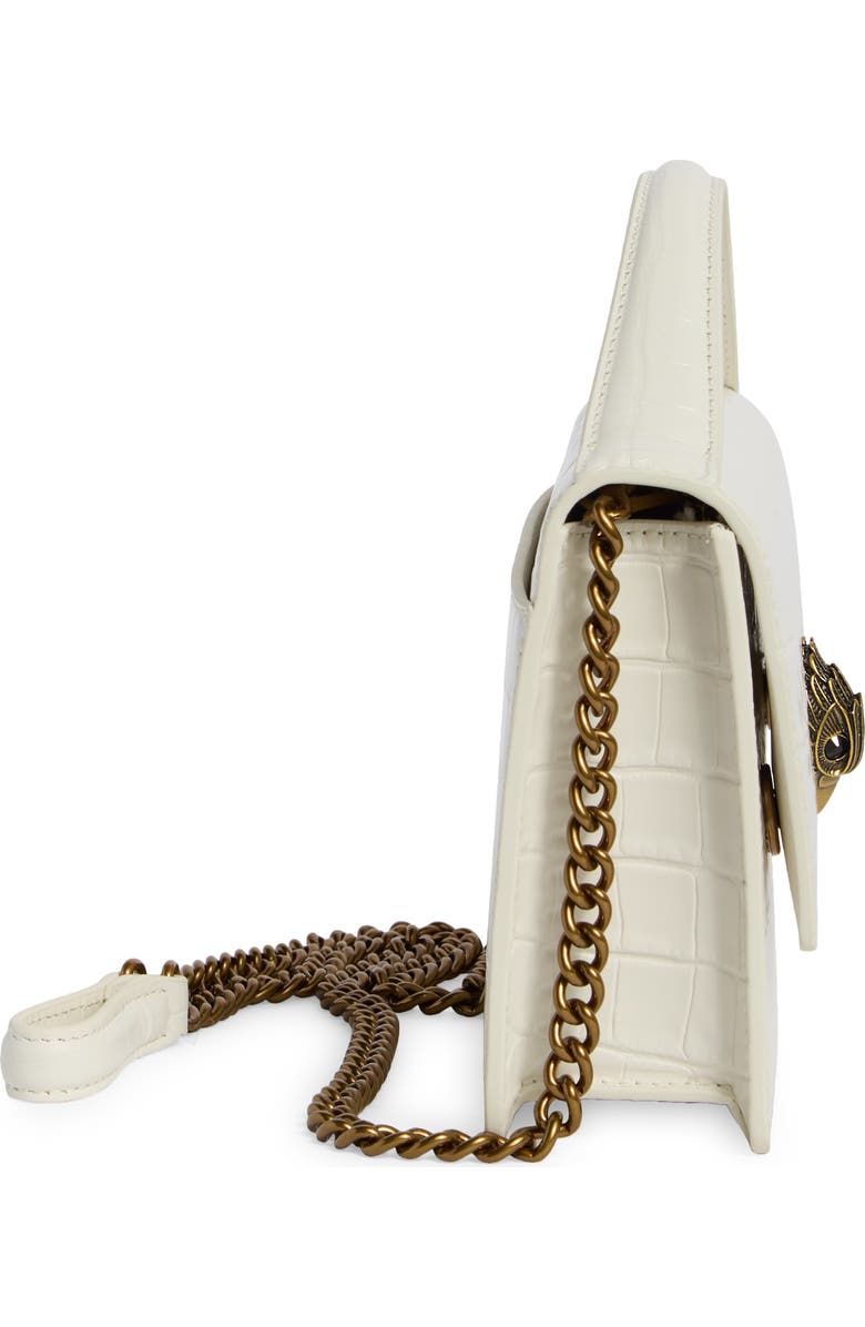 Kurt Geiger London Bond Croc Embossed Leather Top Handle Bag, Alternate, color, White