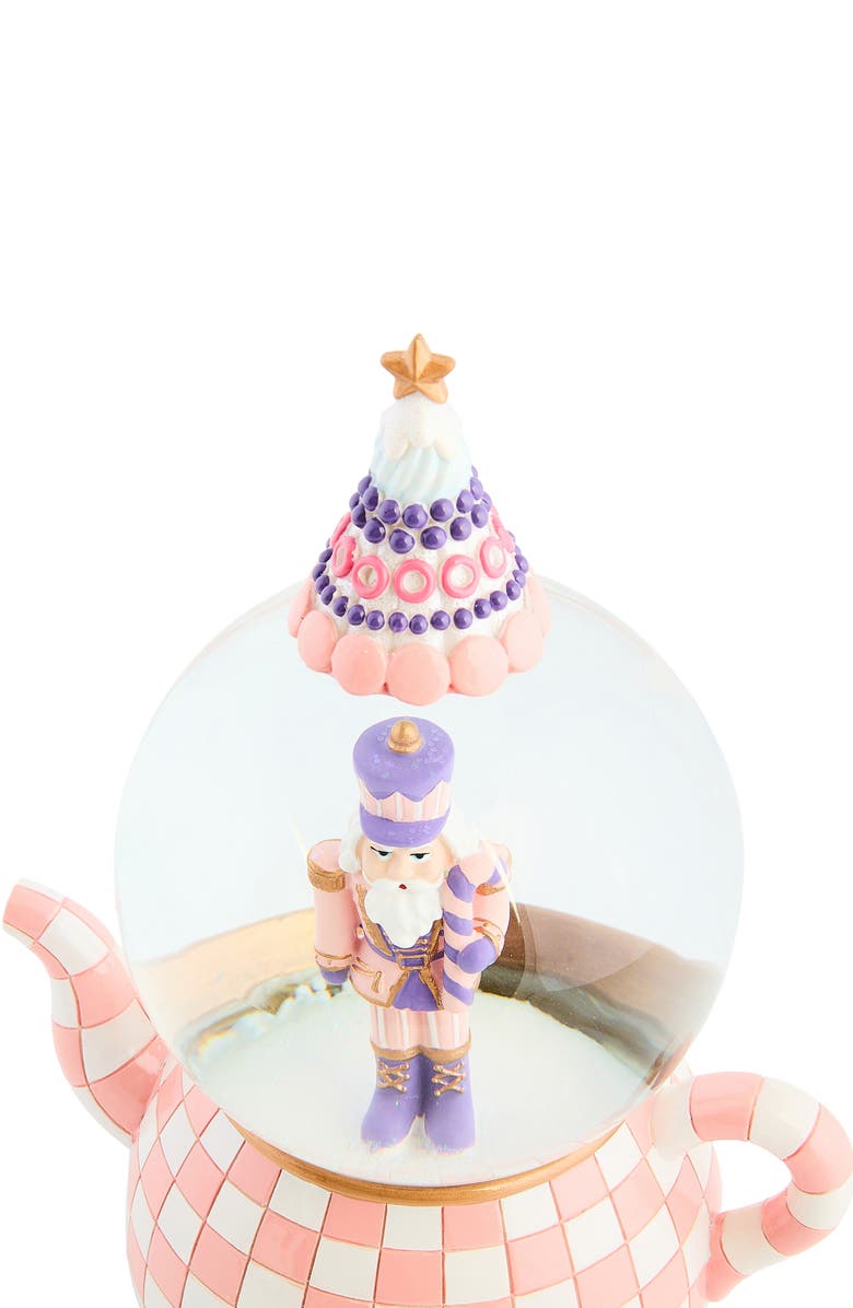 MACKENZIE CHILDS Rosy Check Teacup Snow Globe, Alternate, color, Rosy