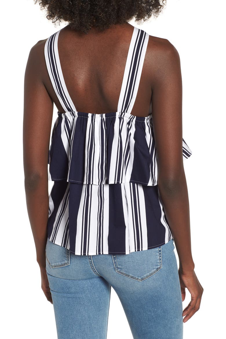 Stripe Poplin Halter Top, Alternate, color, NAVY PEACOAT UMBRELLA STRIPE