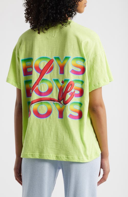 Boys Lie Boys Boys Boys Oversize Cotton Graphic T-shirt In Green