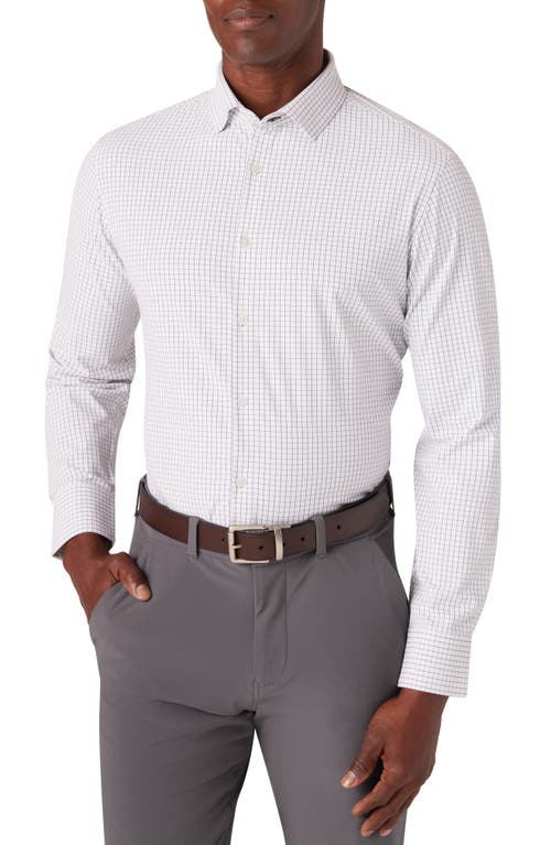 Mizzen + Main Leeward Trim Fit Tattersall Button-up Shirt In White