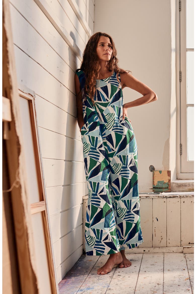 Salt Air Wide Leg Jumpsuit, Alternate, color, SPINNAKER SAILS HEDGEROW