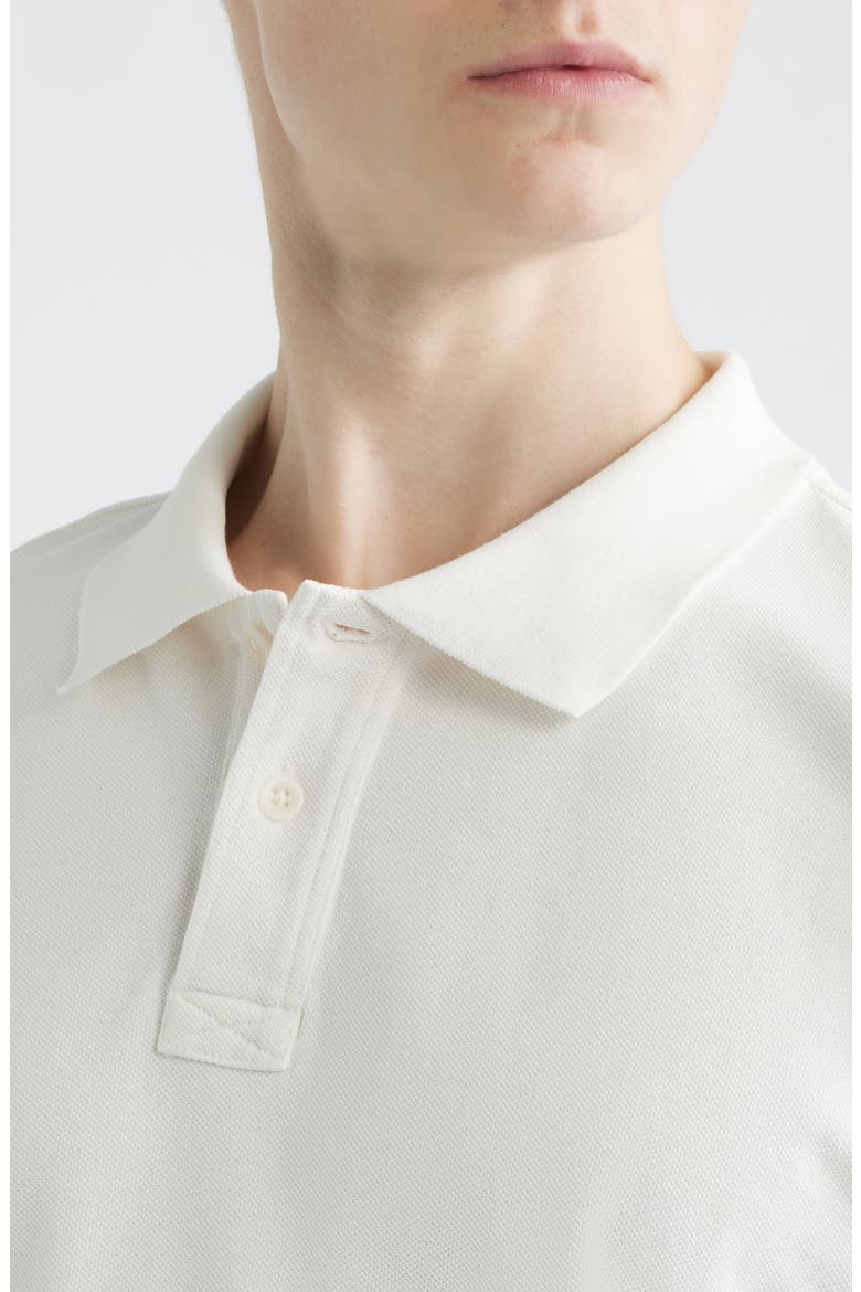 Brushed Cotton Piqué Polo, Alternate, color, WHITE