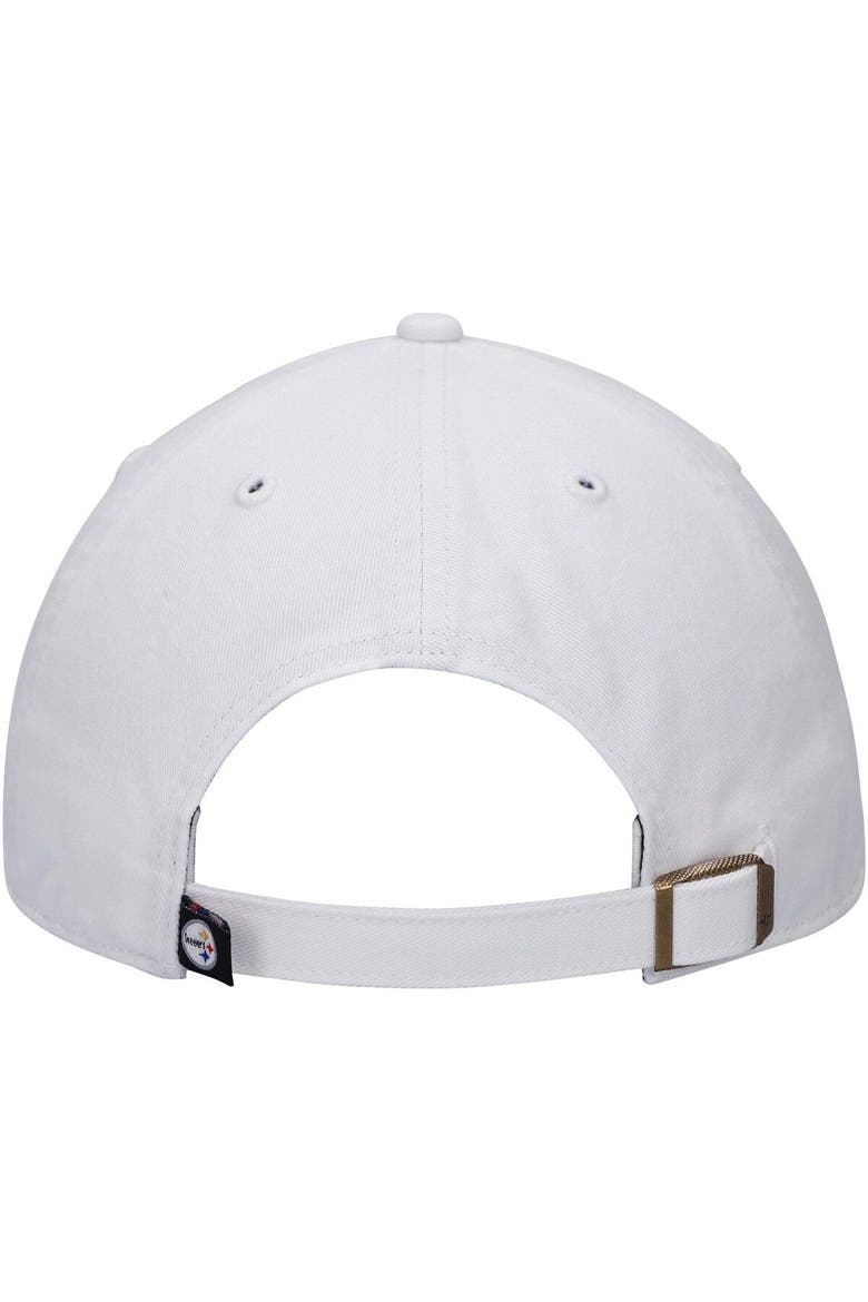 Men's '47 White Pittsburgh Steelers Logo Clean Up Adjustable Hat, Alternate, color, White