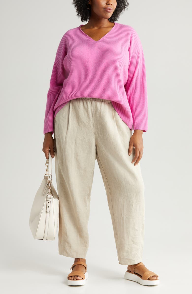 Eileen Fisher Boxy V-Neck Cashmere Sweater, Main, color, 