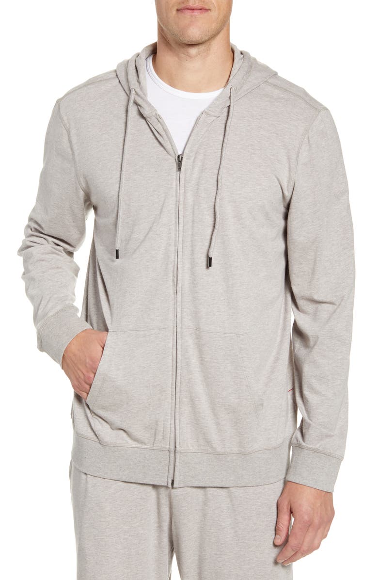 Daniel Buchler Cotton Blend Zip Hoodie, Main, color, 