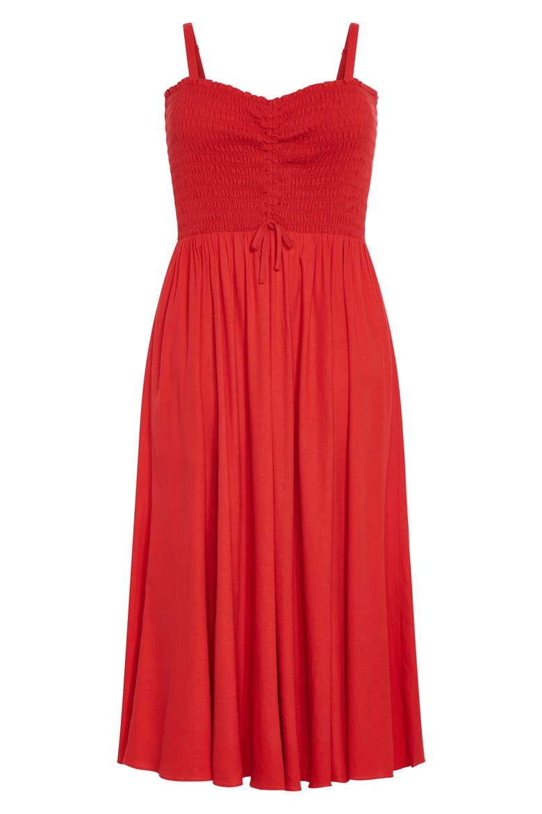 Jazmine Midi Sundress, Alternate, color, RED