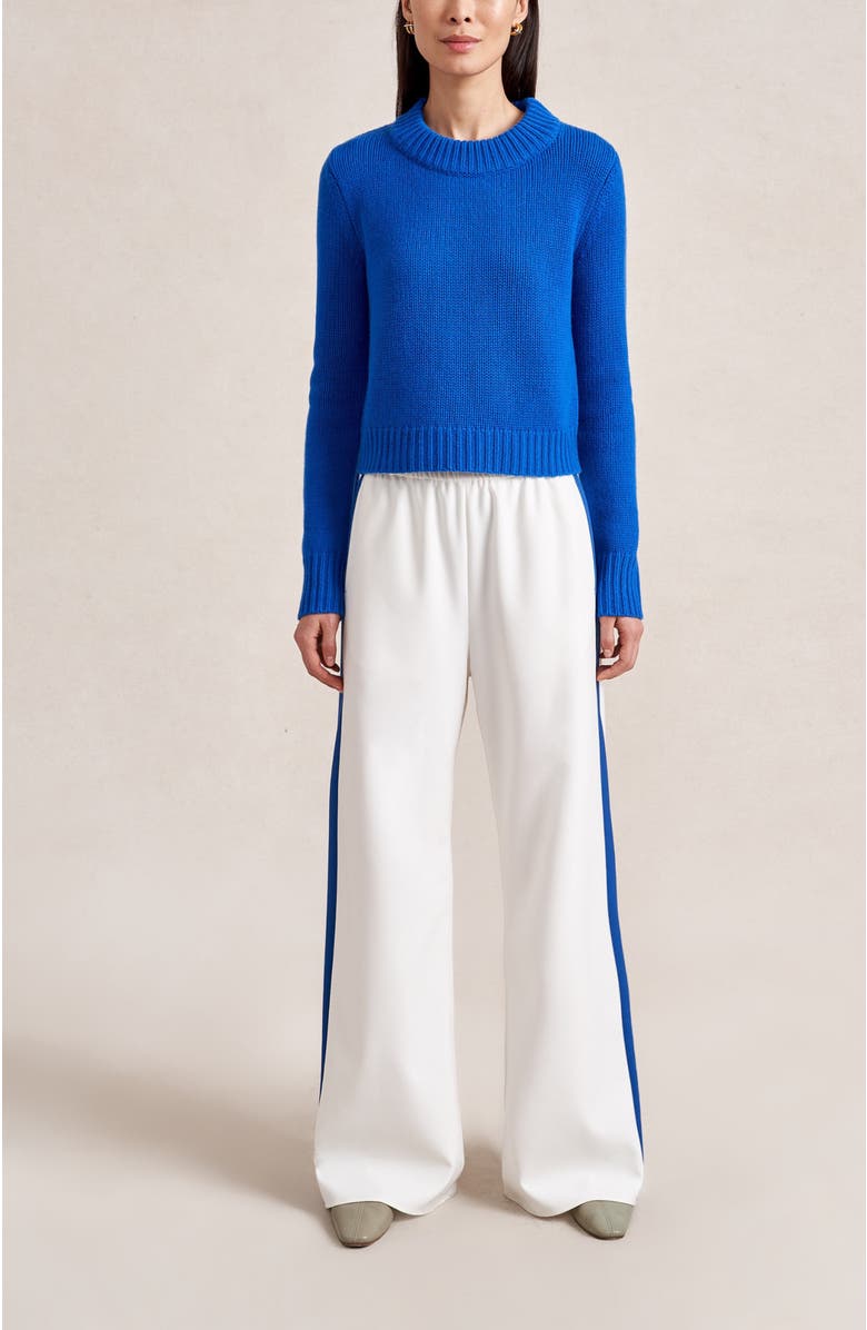La Ligne Side Stripe Colby Pant, Main, color, Ivory/Cobalt