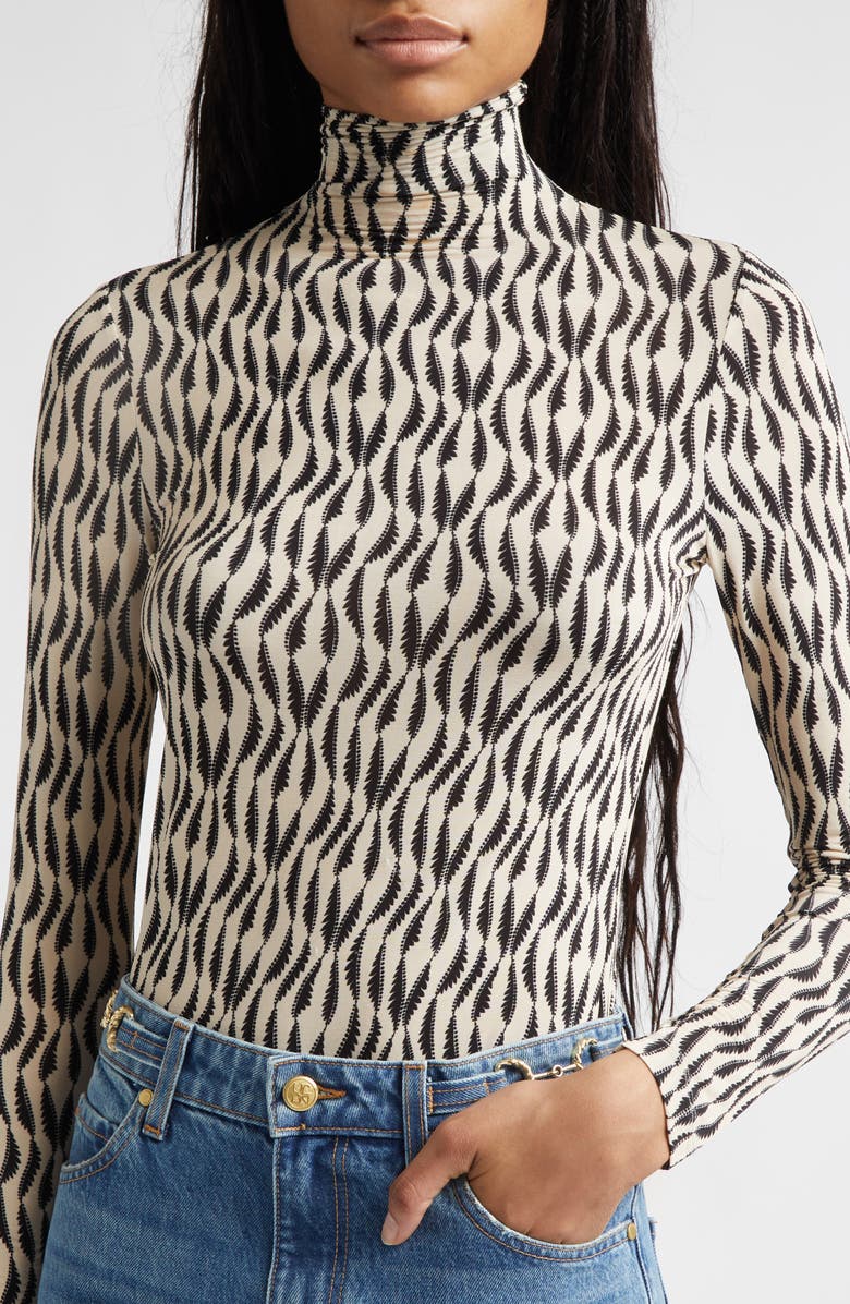 Ulla Johnson Aurelia Funnel Neck Jersey Top, Alternate, color, Silhouette