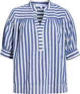 SUGARLIPS Catana Stripe Split Neck Top