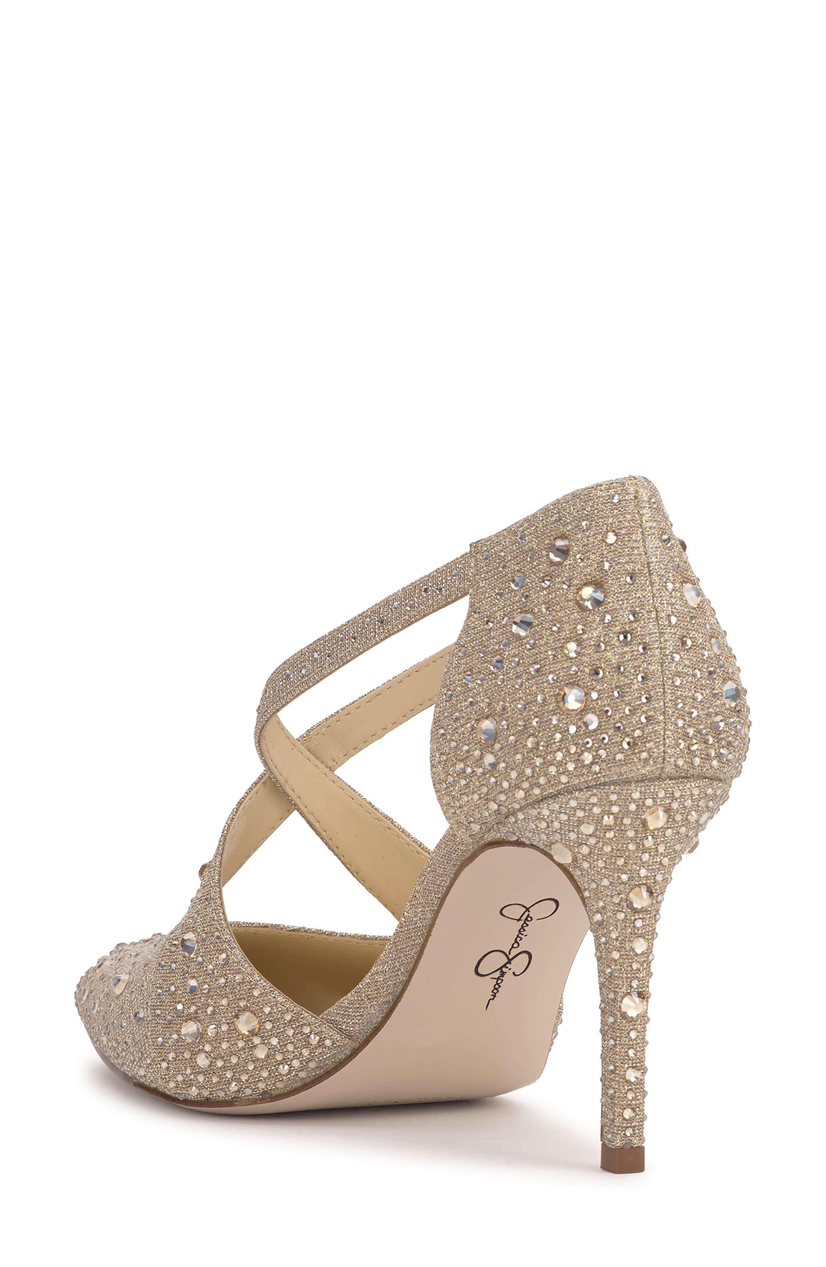Accile Rhinestone Cluster Pump, Alternate, color, CHAMPAGNE