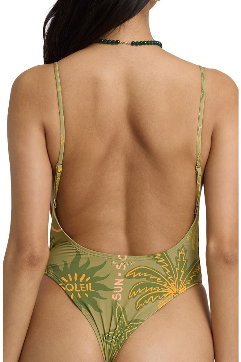 Vaca Soleil Low Back One-Piece Swimsuit, Alternate, color, CEDAR