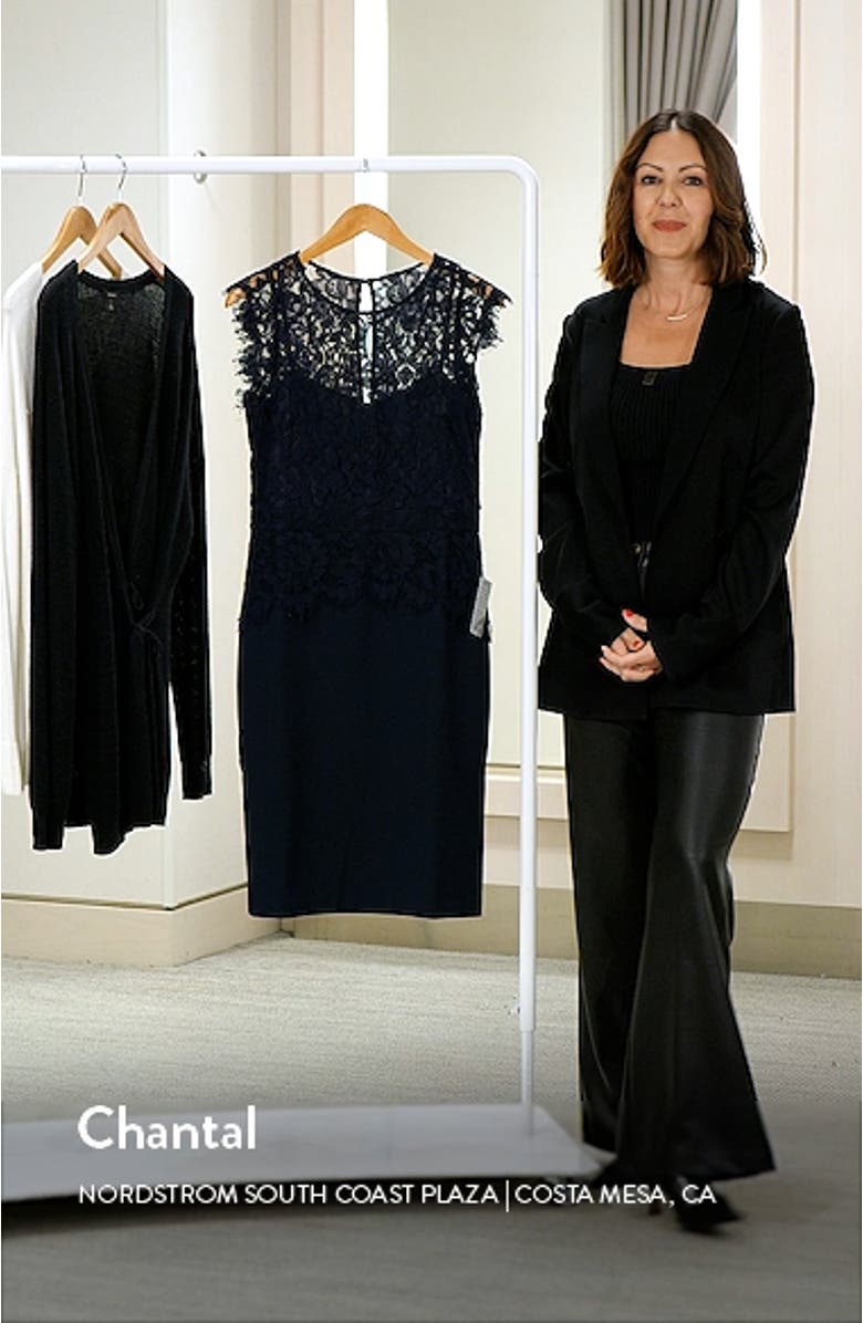 Lace & Stretch Crepe Sheath Dress, sales video thumbnail