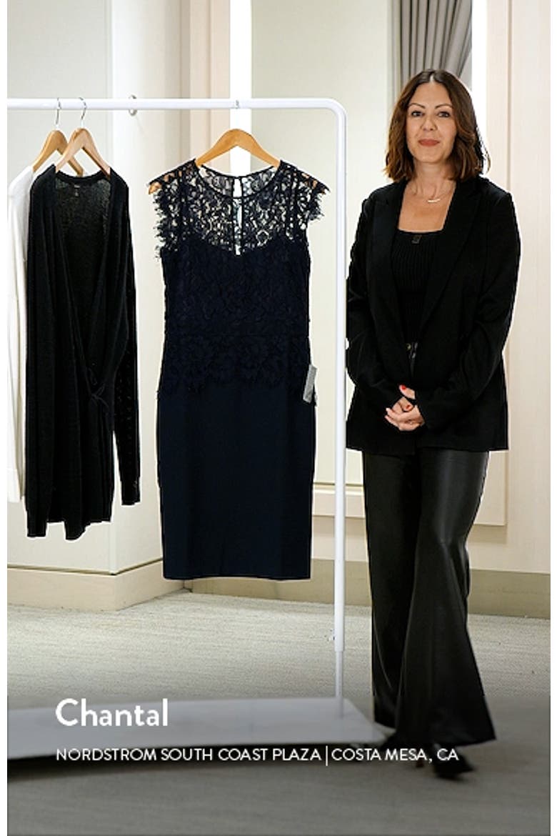 Lace & Stretch Crepe Sheath Dress video
