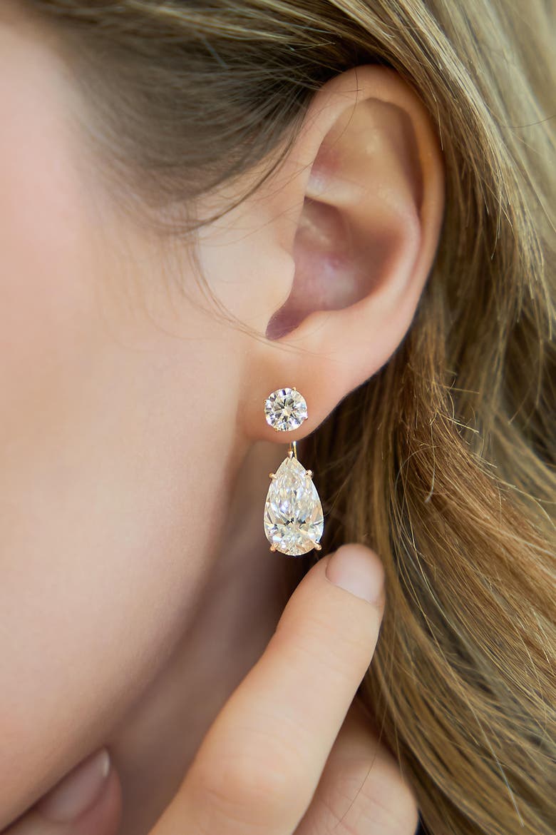 Evelyn 14K Gold Pear Lab Grown Diamond Earring Jackets -10 Cts, Alternate, color, 14K Yellow Gold