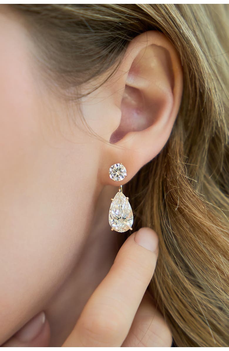 LuvMyJewelry Evelyn 14K Gold Pear Lab Grown Diamond Earring Jackets -10 Cts, Alternate, color, 14K Yellow Gold