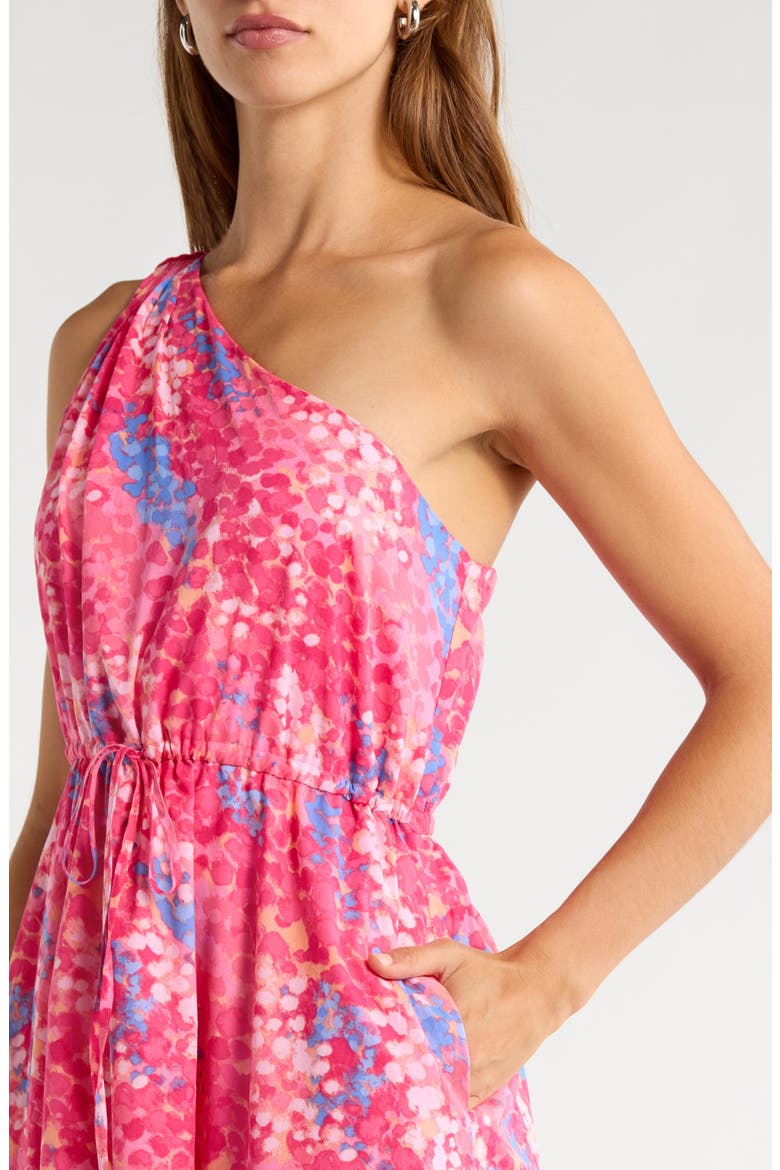 Leah Abstract Elya One Shoulder Maxi Dress, Alternate, color, PINK-BLUE