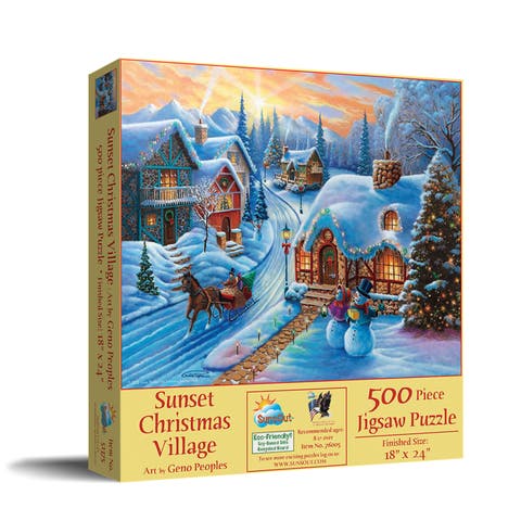Sunset Christmas Village 500 piece Jigsaw Puzzle for Adults