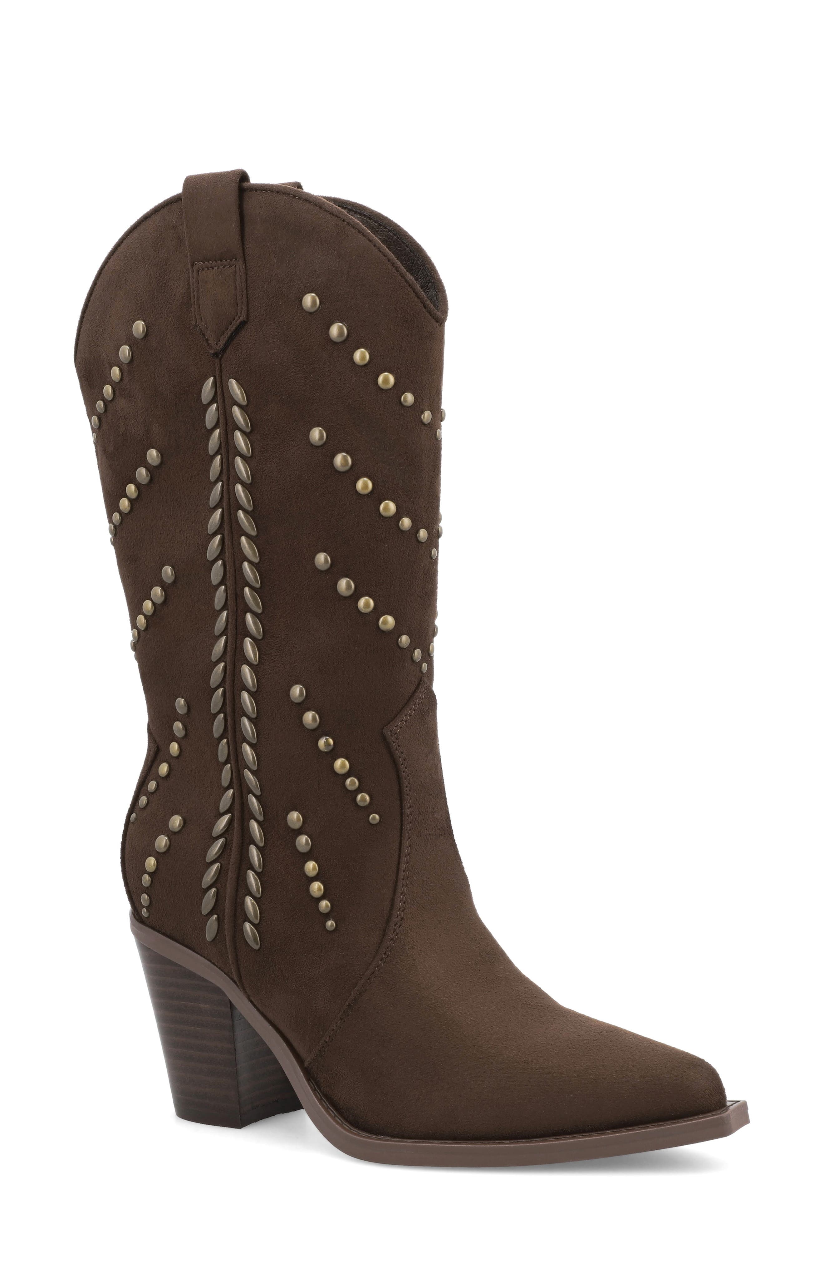 MIA Morgann Western Boot, Main, color, Chocolate