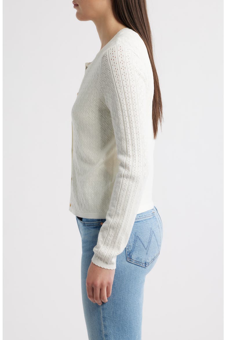 The Steele Mixed Pointelle Cardigan, Alternate, color, IVORY