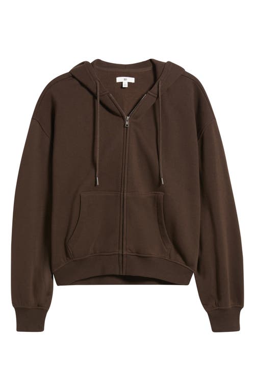 Bp. Relaxed Cotton Blend Zip Hoodie In Brown