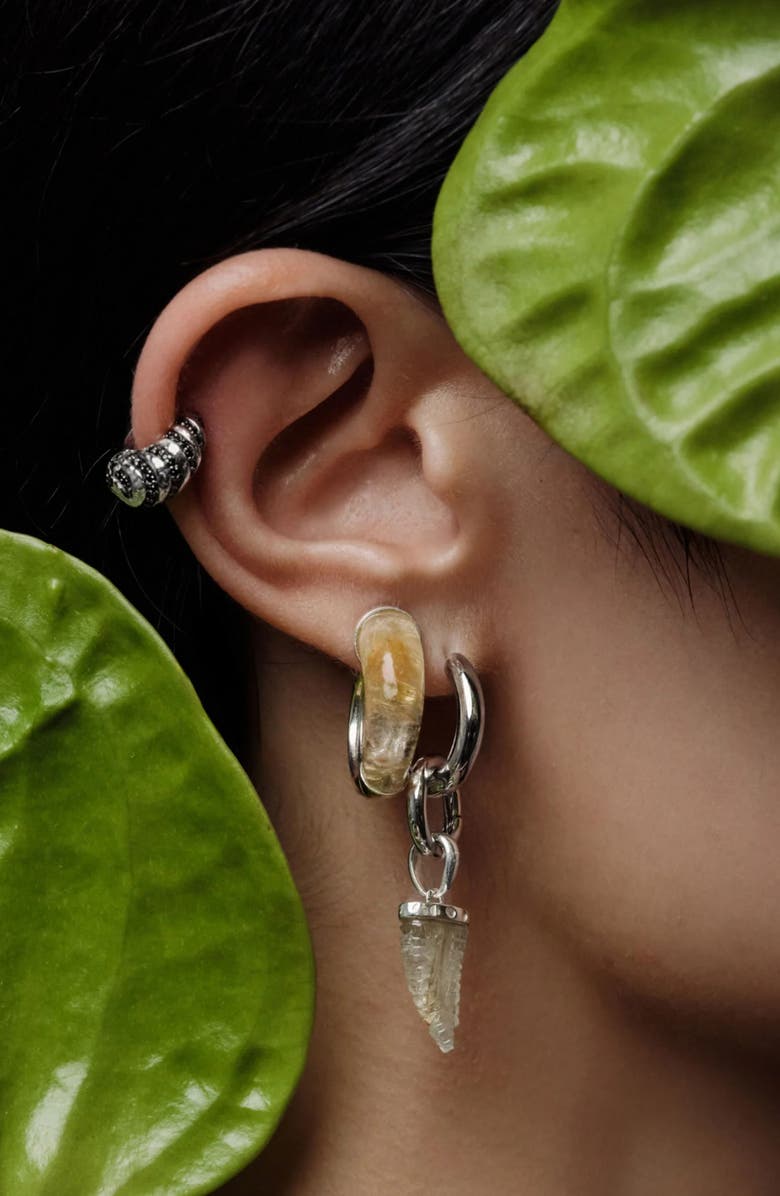 Awe Inspired Star-Carved Hoop Earrings, Alternate, color, 