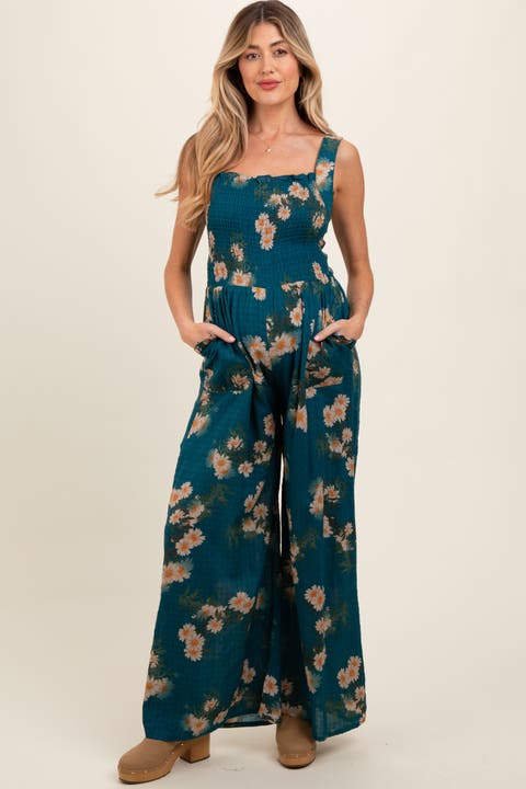 Floral Smocked Jumpsuit