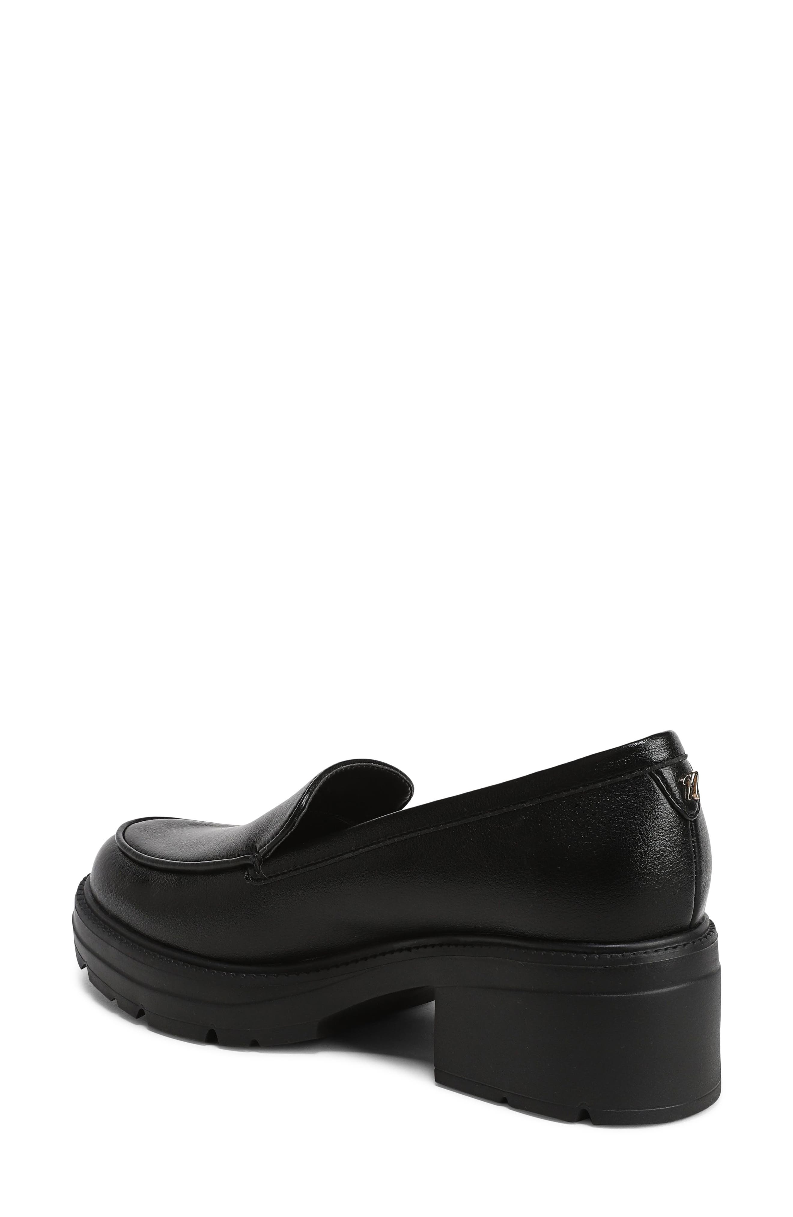 Luly Faux Leather Loafer, Alternate, color, BLACK FAUX LEATHER