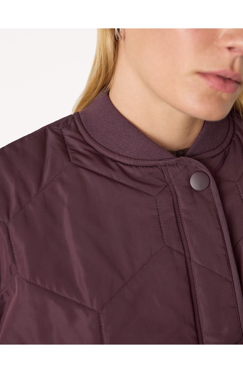 Whistles Ida Quilted Coat, Alternate, color, Burgundy