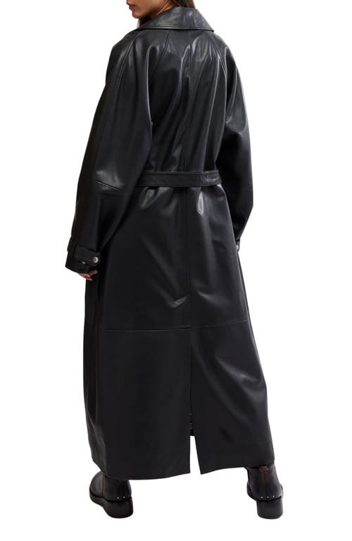 Shop Free People Rock It Leather Trench Coat In Black
