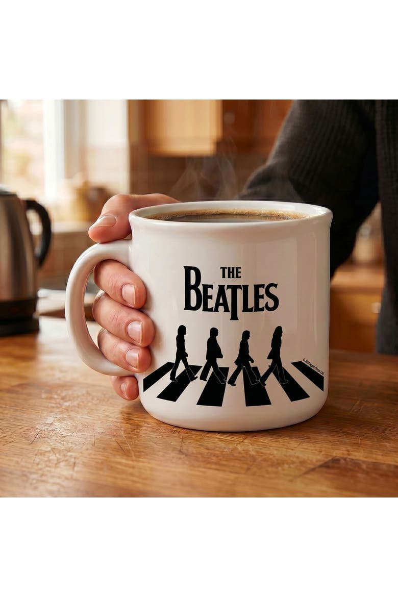 20 oz The Beatles Abbey Road Walk Ceramic Camper Mug, Alternate, color, White