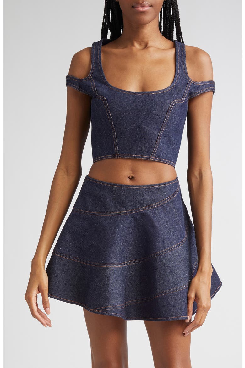 Gender Inclusive FillHim Denim Corset Top, Main, color, INDIGO