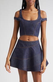 K.NGSLEY Gender Inclusive FillHim Denim Corset Top