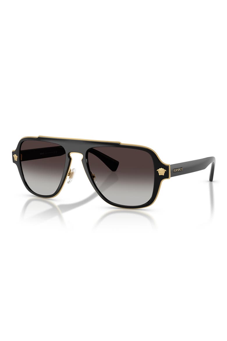 56mm Square Sunglasses, Alternate, color, BLACK / GREY GRADIENT