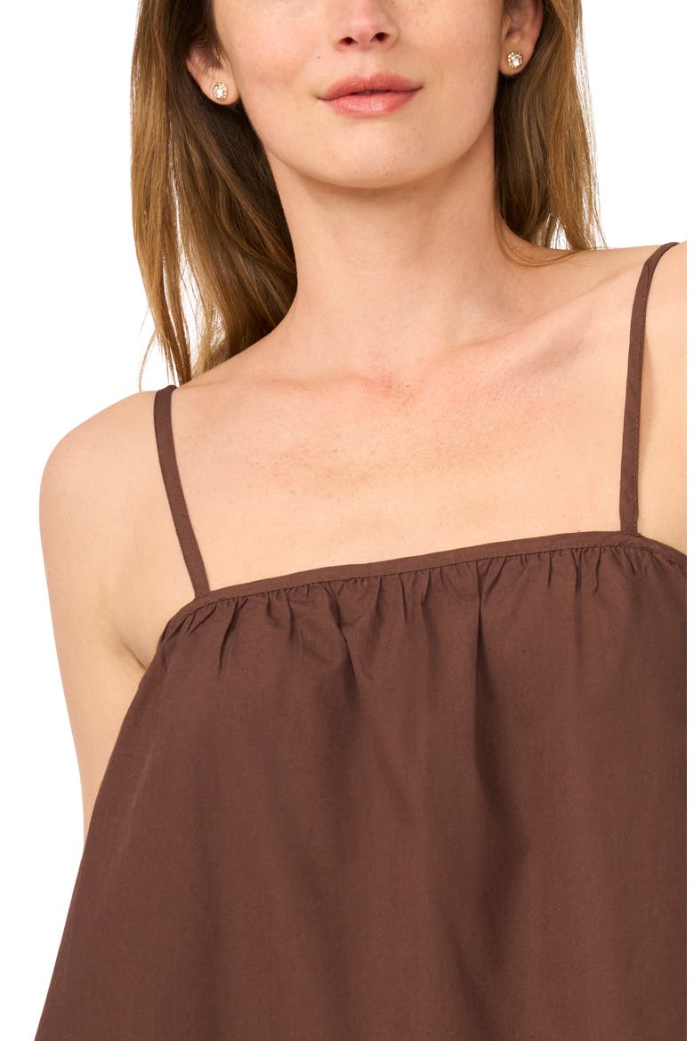 Embroidered Hem Cotton Camisole, Alternate, color, SHAVED CHOCOLATE