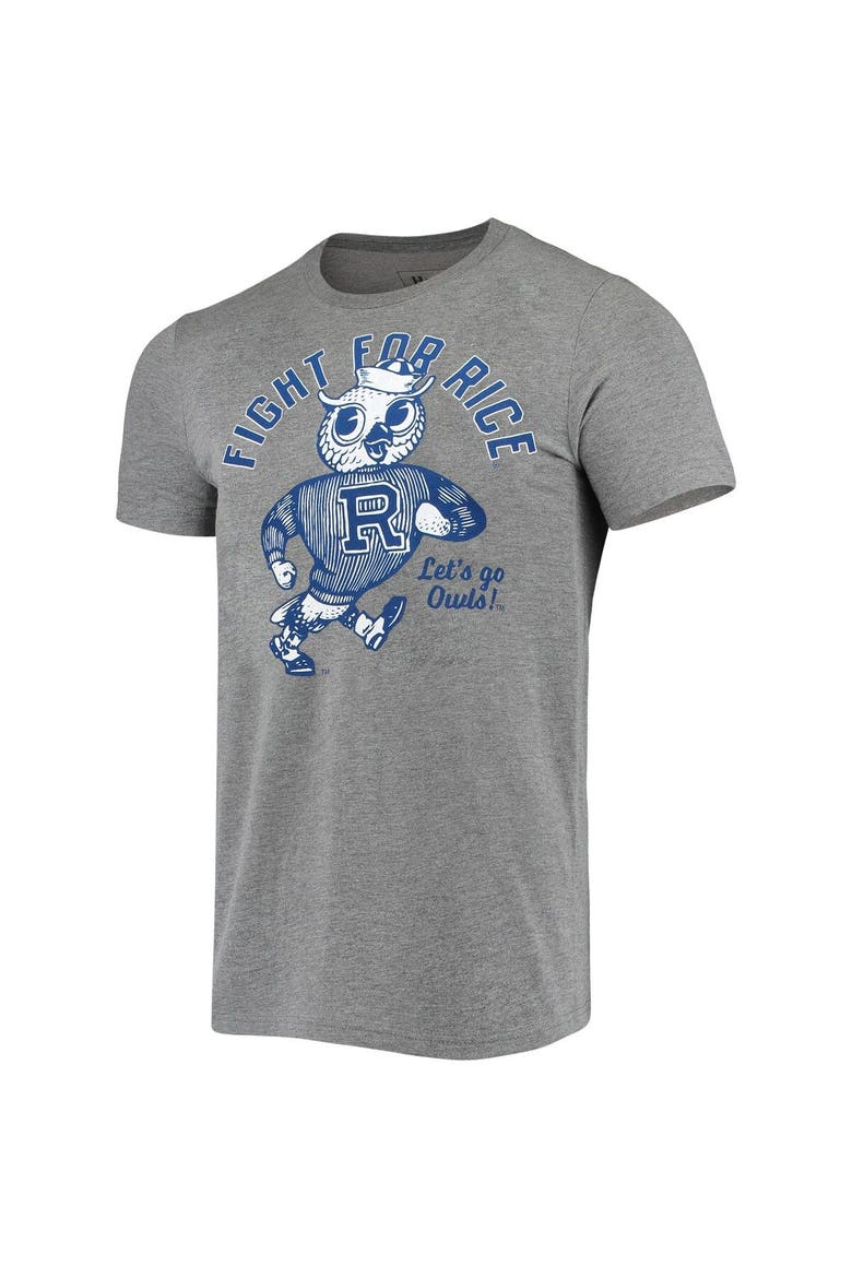 Men's Homefield Heather Gray Rice Owls Vintage Fight For Rice T-Shirt, Alternate, color, Heather Gray