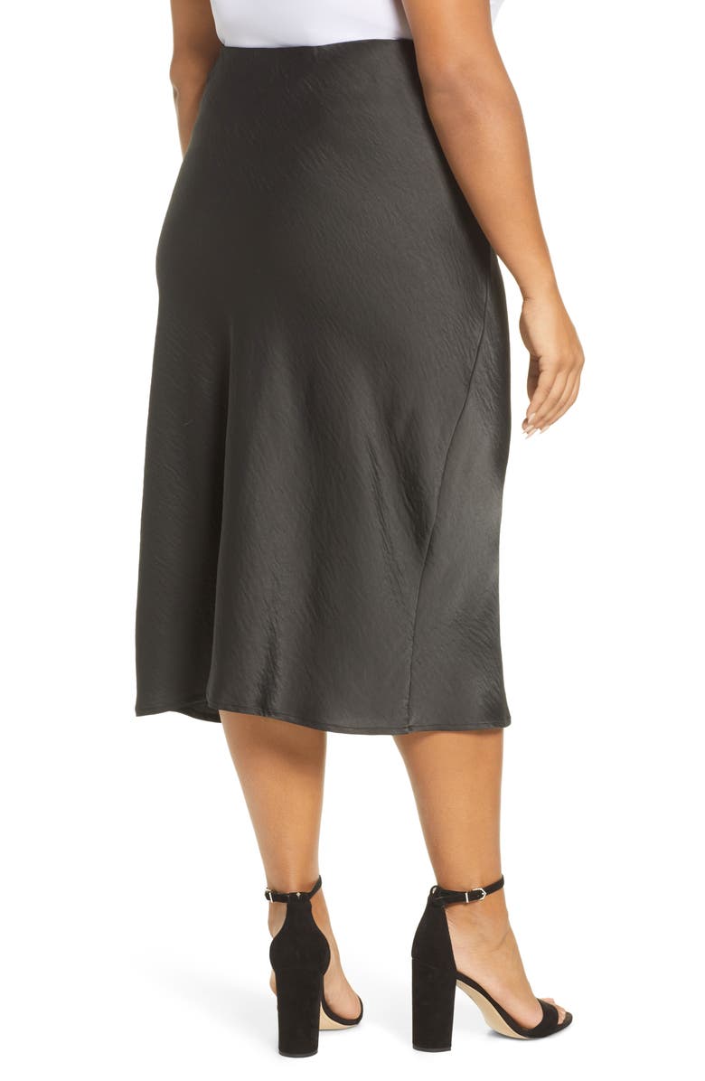 Bobeau Lyndon Satin Bias Skirt, Alternate, color, 