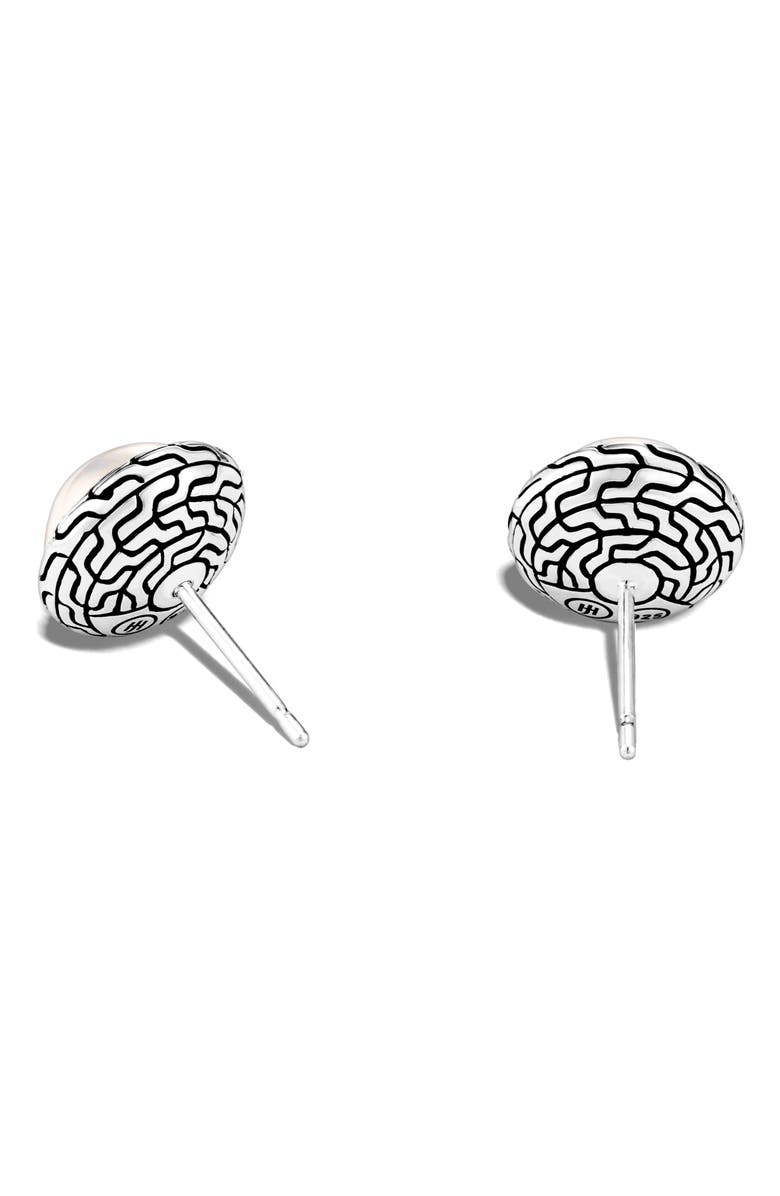 John Hardy Classic Chain Mabé Pearl Stud Earrings, Alternate, color, White