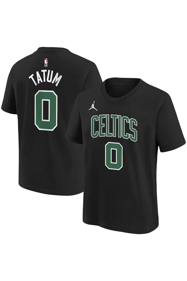 Youth Jordan Brand Jayson Tatum Black Boston Celtics Statement Edition Name & Number Player T-Shirt, Main, color, Black