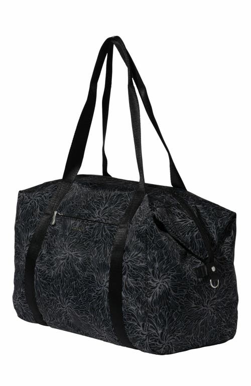 Baggallini All Day Large Duffel Weekender Bag In Midnight Blossom Print