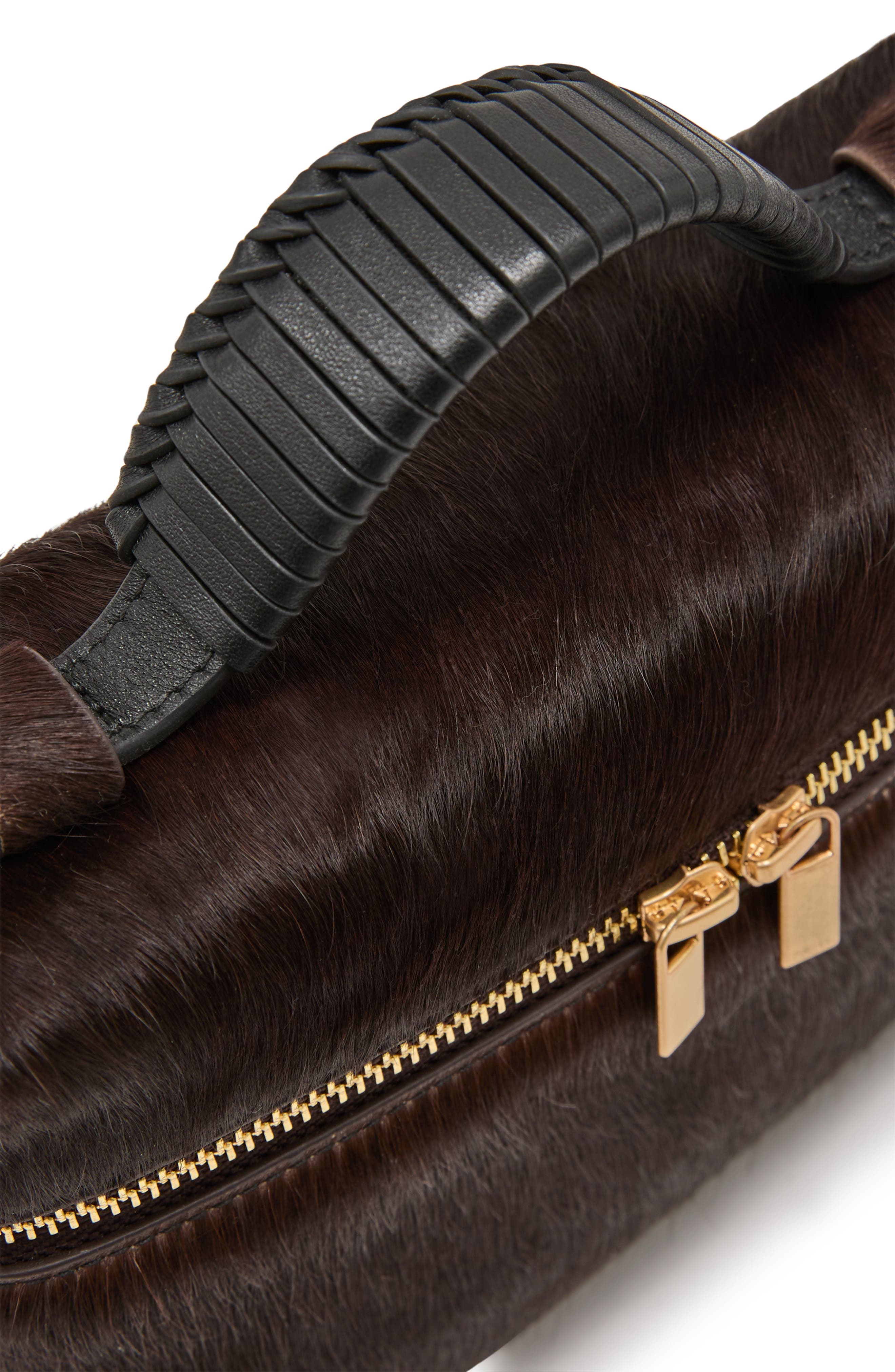 Ines Genuine Calf Hair Crossbody Bag, Alternate, color, CHOCOLATE