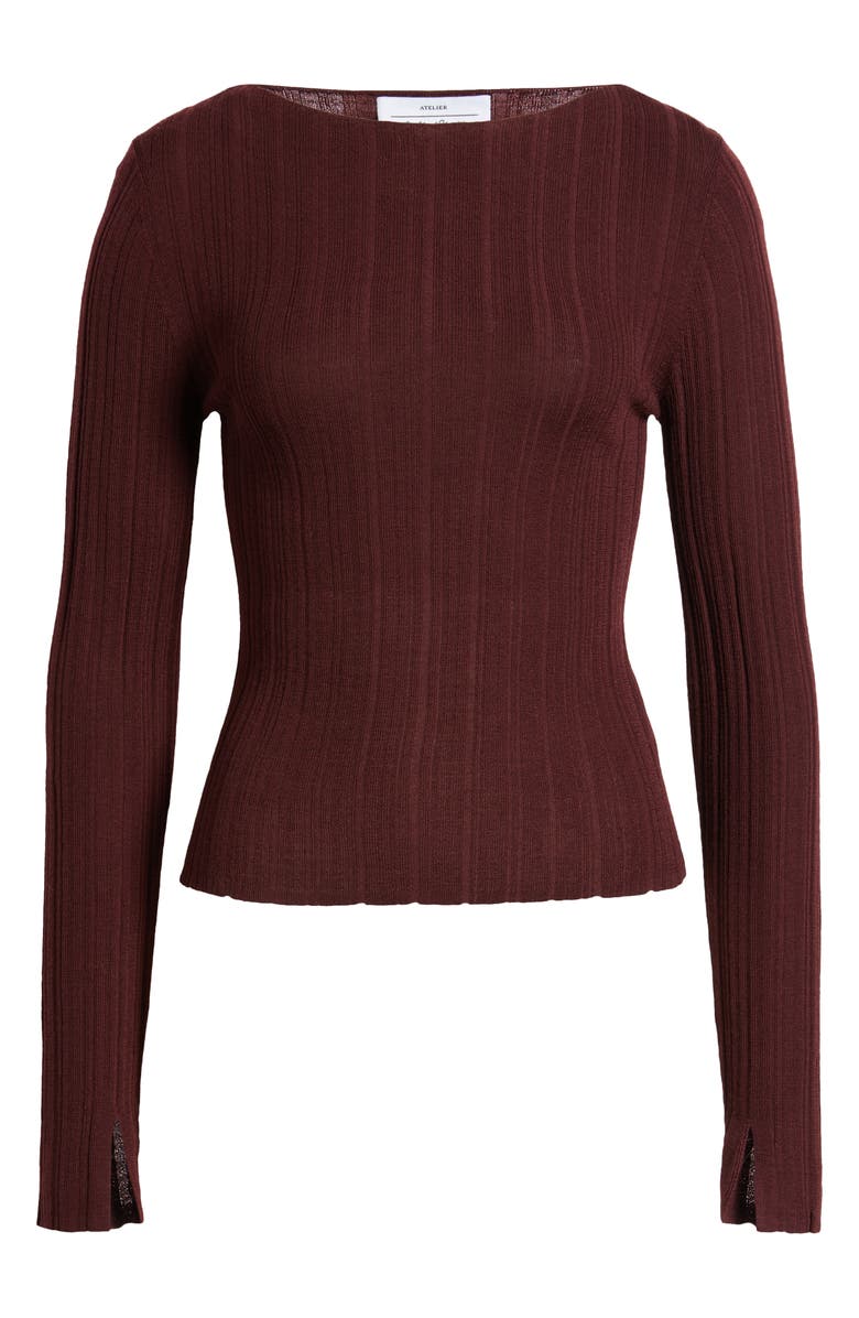 & Other Stories Merino Wool Top, Alternate, color, Red Dark