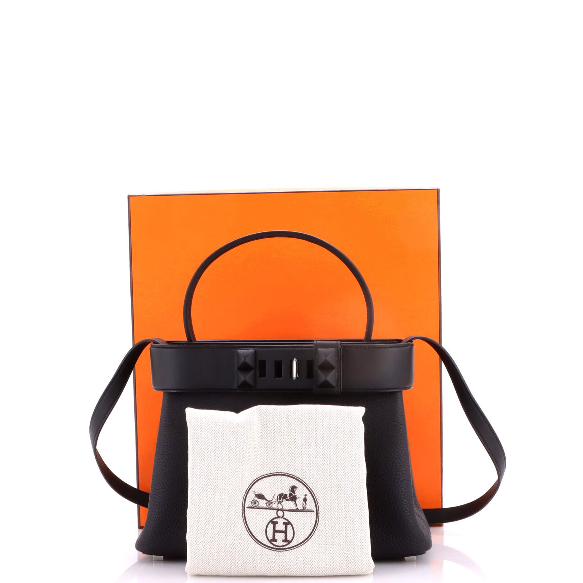 Pre-Owned Hermes Medor Handbag Togo, Alternate, color, Noir