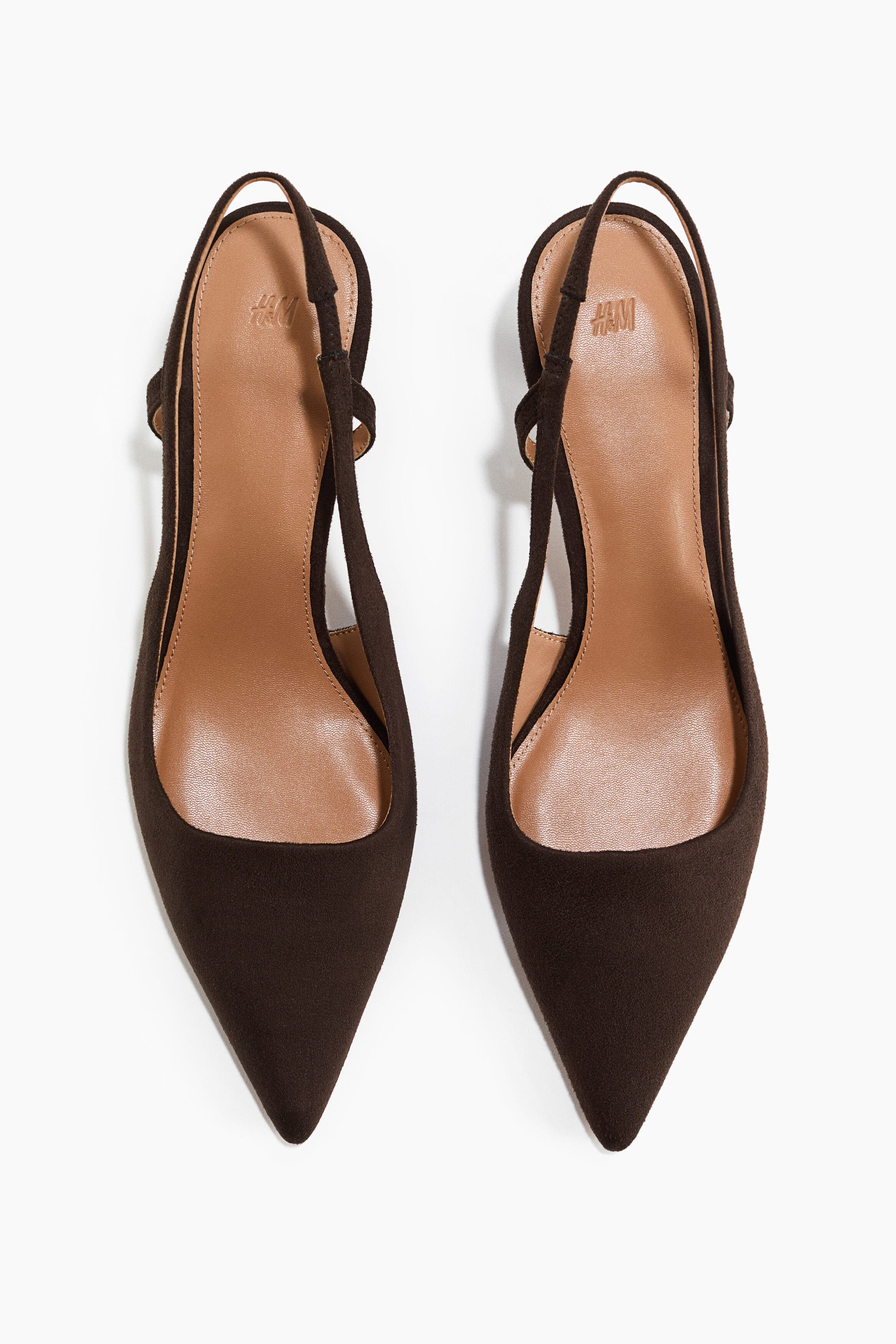Kitten-heeled Slingbacks, Alternate, color, Dark brown
