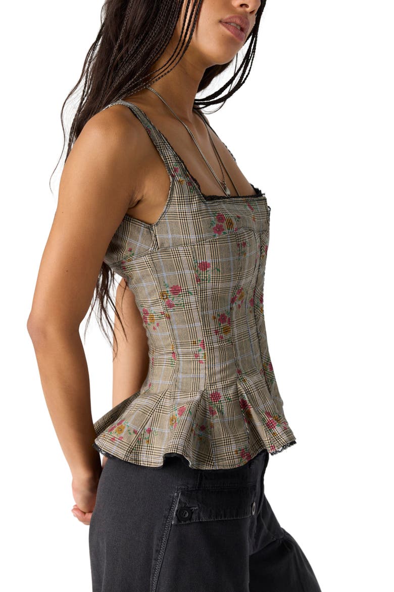 Jolie Corset Tank, Alternate, color, BLACK COMBO