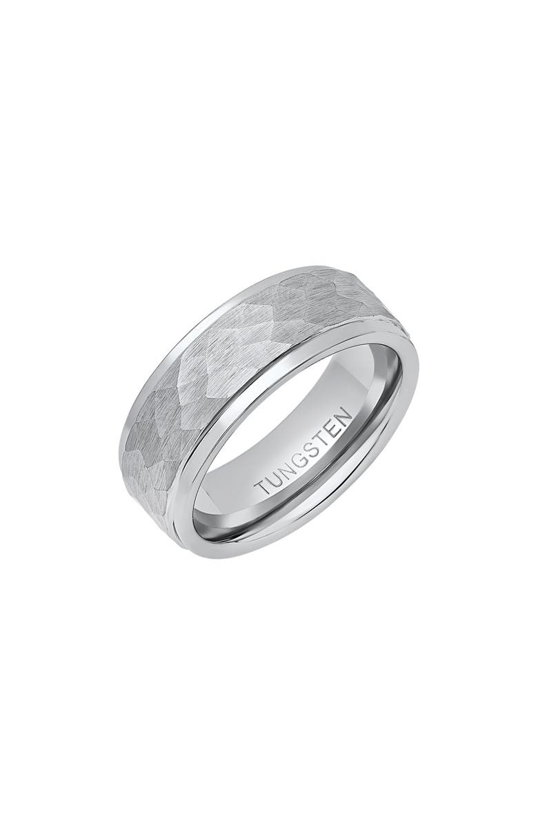 HMY JEWELRY Tungsten Prism Band Ring, Alternate, color, Silver